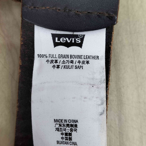 リーバイス Levis 牛革 ブランドロゴ刻印デザイン レザーベルト メンズ