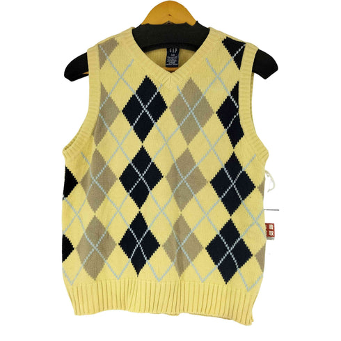 ギャップ Gap 00S OLD アーガイル柄 コットンニットベスト メンズ import:L