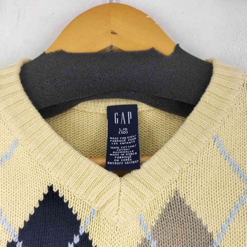 ギャップ Gap 00S OLD アーガイル柄 コットンニットベスト メンズ import:L