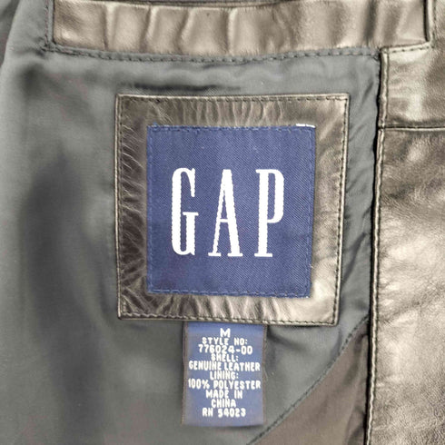 ギャップ Gap 90S OLD デカタグ 紺タグ 総裏 本革 レザー 3B テーラード ジャケット メンズ import:M
