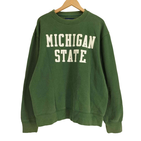 ジャンスポーツ JanSport 90-00S メキシコ製 MICHIGAN STATE カレッジロゴ クルーネックスウェット メンズ import:L