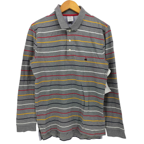ブルックスブラザーズ BROOKS BROTHERS SLIM FIT ロゴ刺繍 ボーダー 長袖 ポロシャツ メンズ import:M