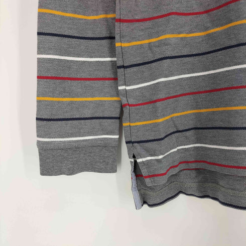 ブルックスブラザーズ BROOKS BROTHERS SLIM FIT ロゴ刺繍 ボーダー 長袖 ポロシャツ メンズ import:M
