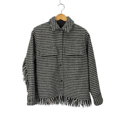 ザラ ZARA ツイードチェック シャツジャケット レディース import:S
