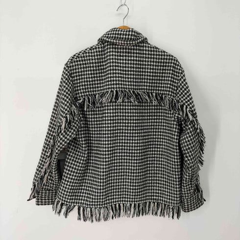 ザラ ZARA ツイードチェック シャツジャケット レディース import:S
