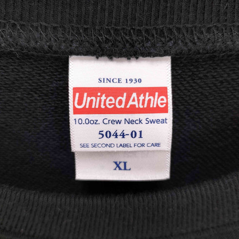 ユナイテッドアスレ UNITED ATHLE フロントプリント クルーネックスウェット メンズ JPN:XL