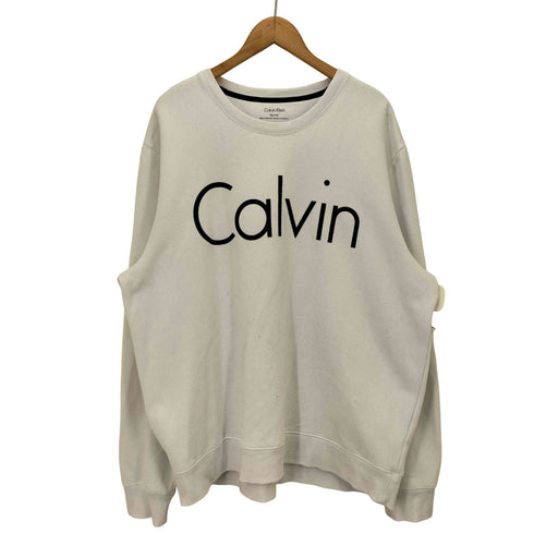 カルバンクライン CALVIN KLEIN フロントロゴプリント 裏起毛 クルーネックスウェット メンズ JPN:XXL