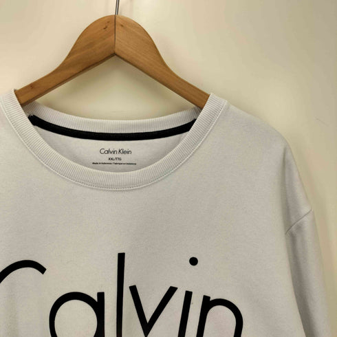 カルバンクライン CALVIN KLEIN フロントロゴプリント 裏起毛 クルーネックスウェット メンズ JPN:XXL