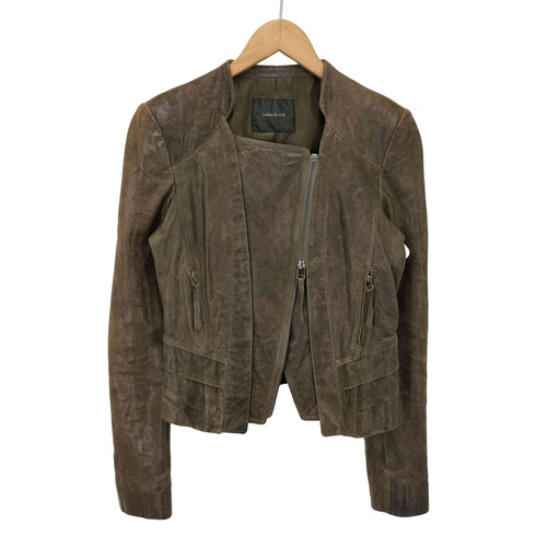 Leshop 変形ジップ ラムレザージャケット y2k レディース JPN:S