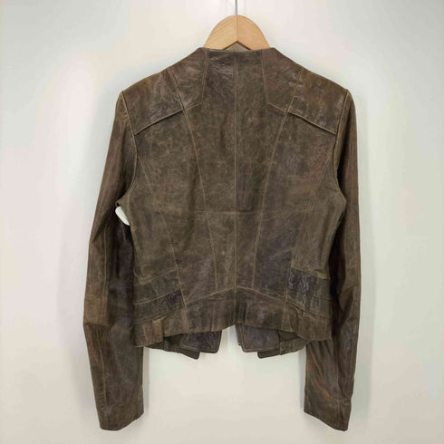 Leshop 変形ジップ ラムレザージャケット y2k レディース JPN:S