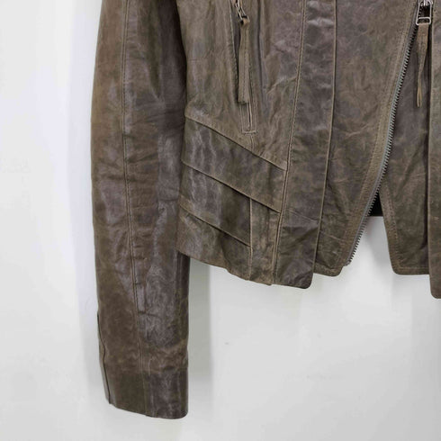 Leshop 変形ジップ ラムレザージャケット y2k レディース JPN:S