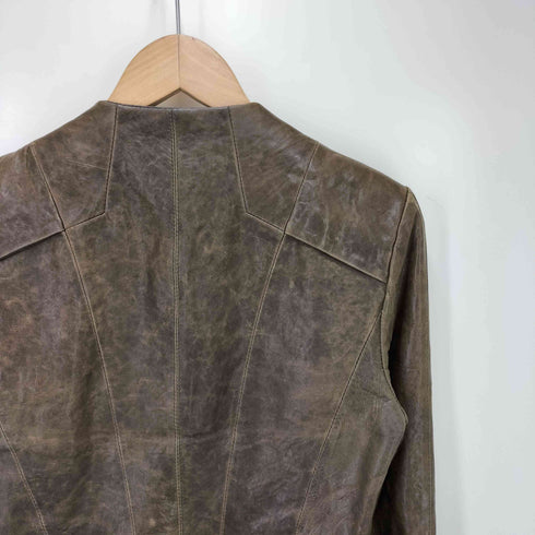 Leshop 変形ジップ ラムレザージャケット y2k レディース JPN:S