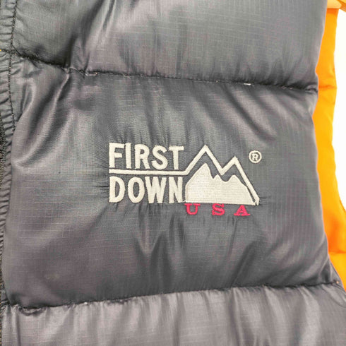 ファーストダウン FIRST DOWN 刺繍ロゴ ダウンベスト メンズ import:M