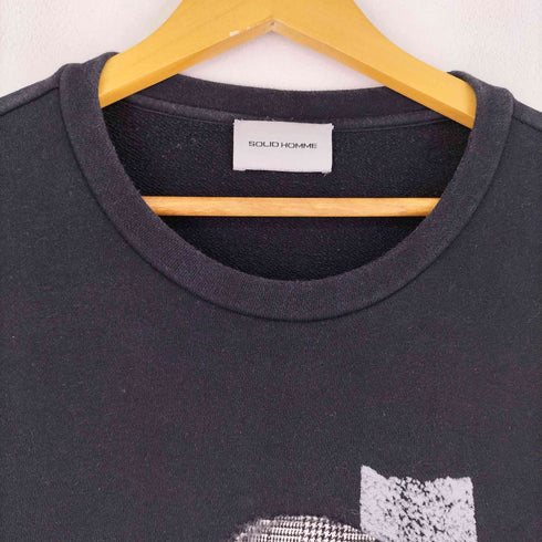 SOLID HOMME フロントデザインクルーネックスウェット メンズ
