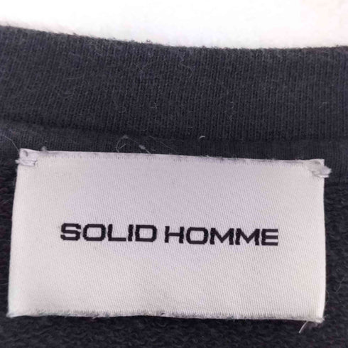 SOLID HOMME フロントデザインクルーネックスウェット メンズ