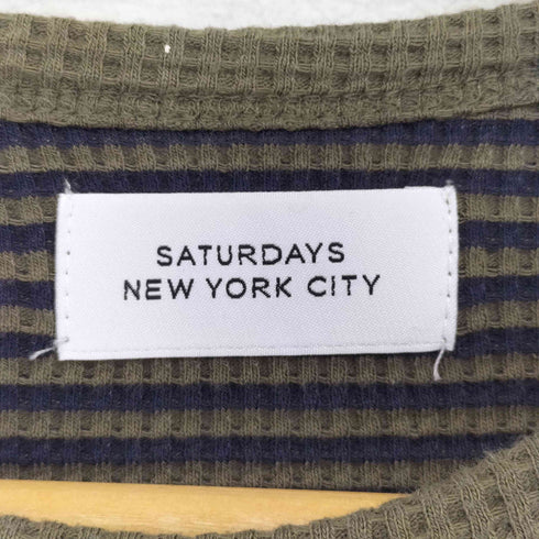 サタデーズニューヨークシティ Saturdays NYC 刺繍ロゴ サーマル ワッフル カットソー メンズ L
