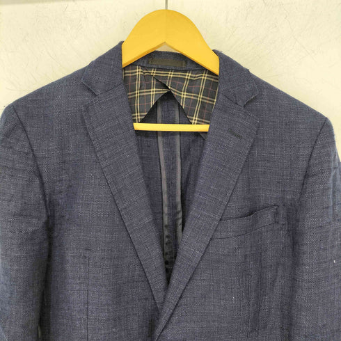 バーバリーブラックレーベル BURBERRY BLACK LABEL リネン混 2B テーラードジャケット メンズ M