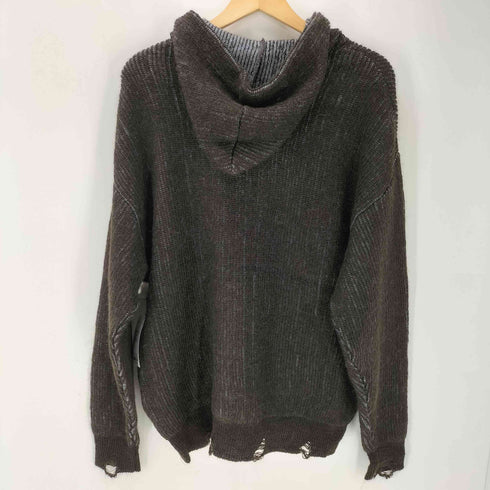 24AW ANDER MOHAIR ZIP HOODIE モヘヤ ナイロン アクリル ミックスファブリック ダブルジップ ニット パーカー メンズ