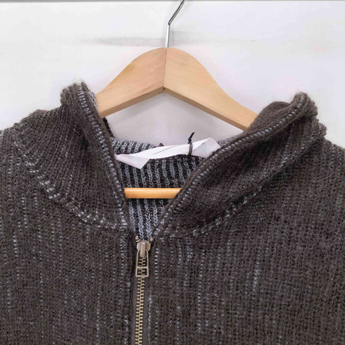 24AW ANDER MOHAIR ZIP HOODIE モヘヤ ナイロン アクリル ミックスファブリック ダブルジップ ニット パーカー メンズ