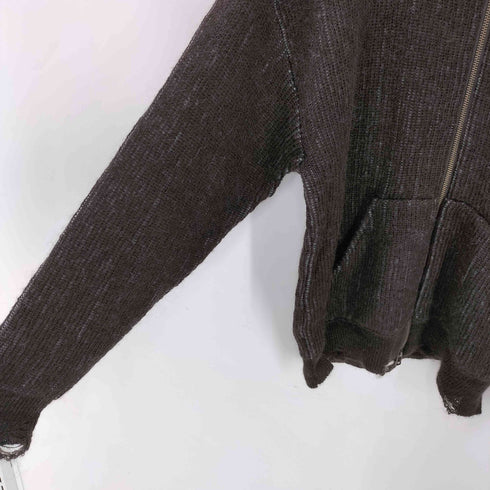 24AW ANDER MOHAIR ZIP HOODIE モヘヤ ナイロン アクリル ミックスファブリック ダブルジップ ニット パーカー メンズ