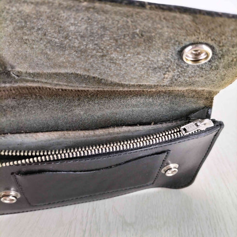 シルバーチェーン付きレザーウォレット 長財布 メンズ