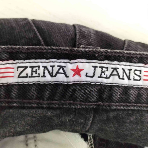 ZENA JEANS ハート穴あき テーパード ブラックデニム レディース 6 MISSY