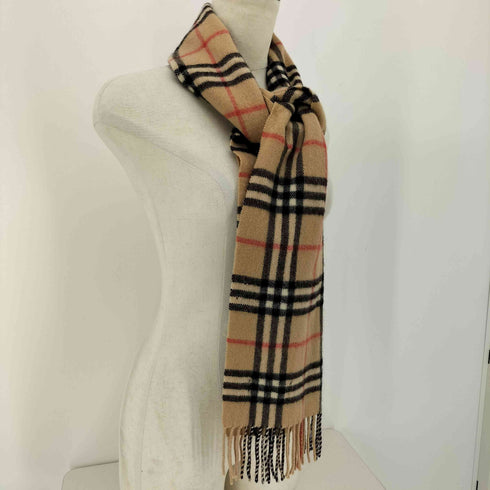 バーバリーロンドン BURBERRY LONDON 100% CASHMERE ノバチェック カシミヤ フリンジ マフラー メンズ