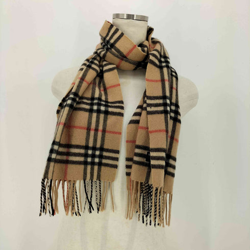 バーバリーロンドン BURBERRY LONDON 100% CASHMERE ノバチェック カシミヤ フリンジ マフラー メンズ