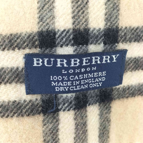 バーバリーロンドン BURBERRY LONDON 100% CASHMERE ノバチェック カシミヤ フリンジ マフラー メンズ