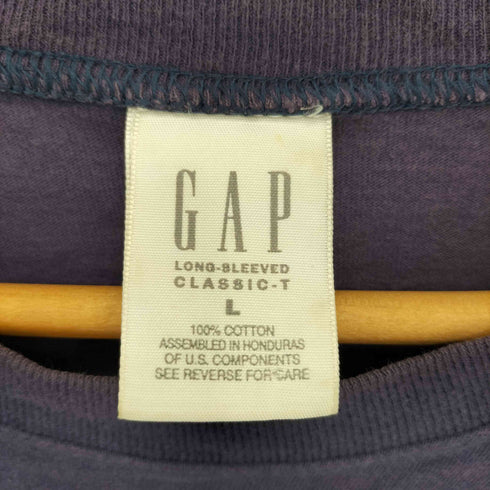 ギャップ Gap LONG SLEEVED CLASSIC T ナス紺 クルーネック長袖Tシャツ カットソー メンズ L