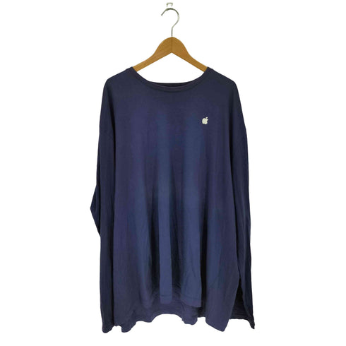 企業ロゴ ワンポイントプリント クルーネック長袖Tシャツ カットソー メンズ 4XL