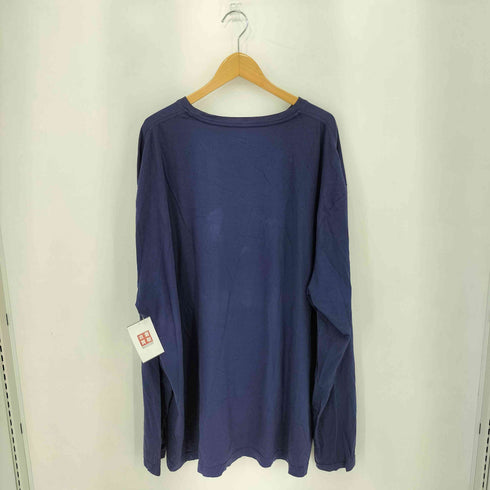 企業ロゴ ワンポイントプリント クルーネック長袖Tシャツ カットソー メンズ 4XL