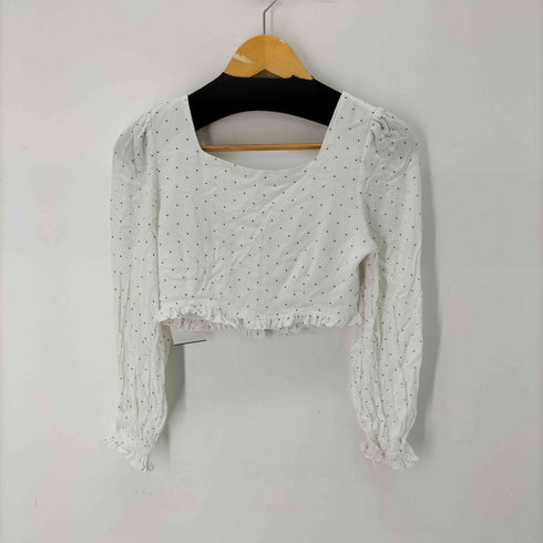 SINCETHEN ドット/水玉 ホック ブラウス & レースアップ ショートパンツ レディース M