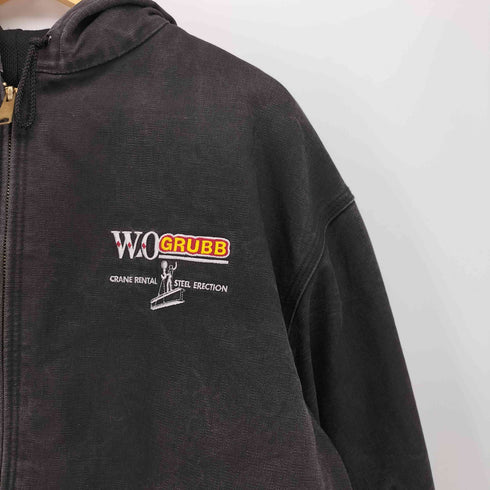 カーハート Carhartt 90-00S USA製 ACTIVE JACKET 企業ロゴ 刺繍 裏地サーマル ブラック アクティブ ジャケット メンズ 3XL