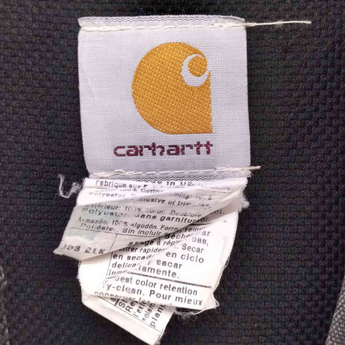 カーハート Carhartt 90-00S USA製 ACTIVE JACKET 企業ロゴ 刺繍 裏地サーマル ブラック アクティブ ジャケット メンズ 3XL