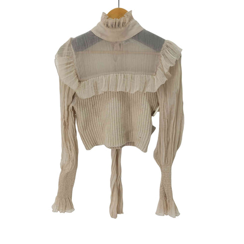 ザラ ZARA シアー×ニット コンビ トップス レディース import:S