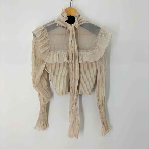 ザラ ZARA シアー×ニット コンビ トップス レディース import:S