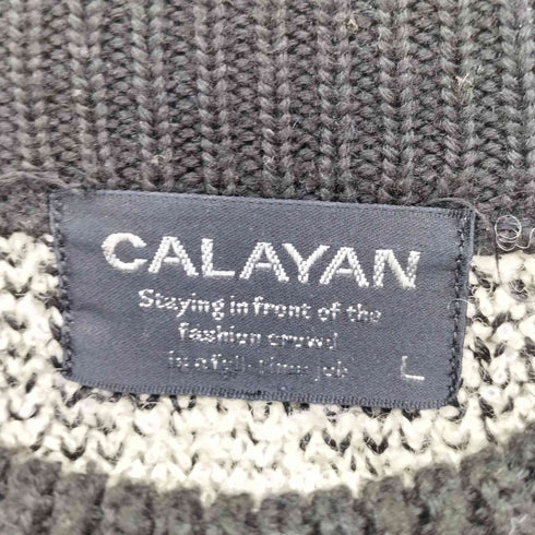 CALAYAN 80-90S 日本製 ノルディック ウール レトロ セーター メンズ JPN:L