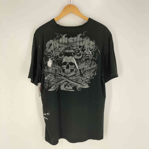 クイックシルバー Quiksilver 90~00S 背面ドクロ ギャラクティックプリント Tシャツ メンズ