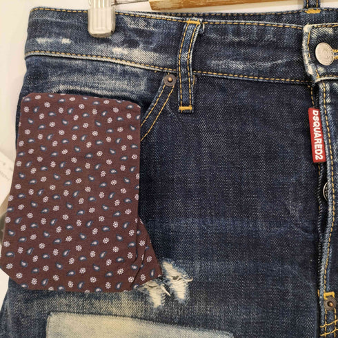 ディースクエアード DSQUARED2 Classic kenny twist jean パッチワーク ダメージ加工 ツイスト デニム メンズ 46