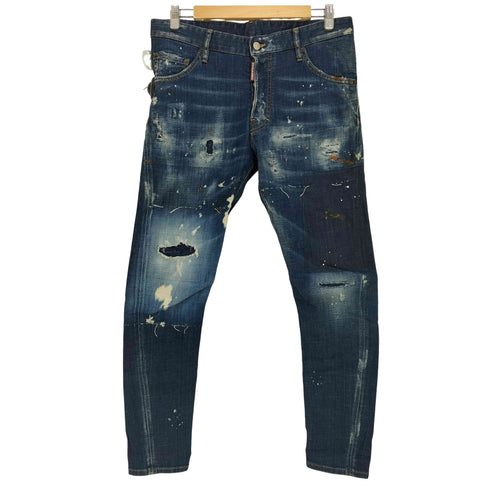 ディースクエアード DSQUARED2 Classic Kenny Jean ペイント ダメージ加工 ツイスト デニム メンズ 48