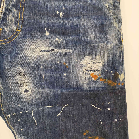 ディースクエアード DSQUARED2 Classic Kenny Jean ペイント ダメージ加工 ツイスト デニム メンズ 48