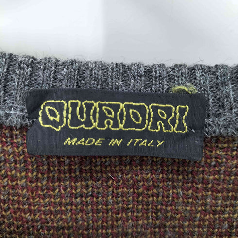 QUADRI イタリア製 モヘア混 アニマル柄 Vネックニット レディース import:M