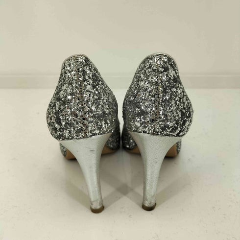 ダイアナ DIANA シルバーグリッターヒールパンプス レディース JPN:22.5