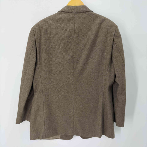 アルマーニコレツィオーニ ARMANI COLLEZIONI ウールキャメルシルク ツイード 3B テーラードジャケット メンズ EUR:52