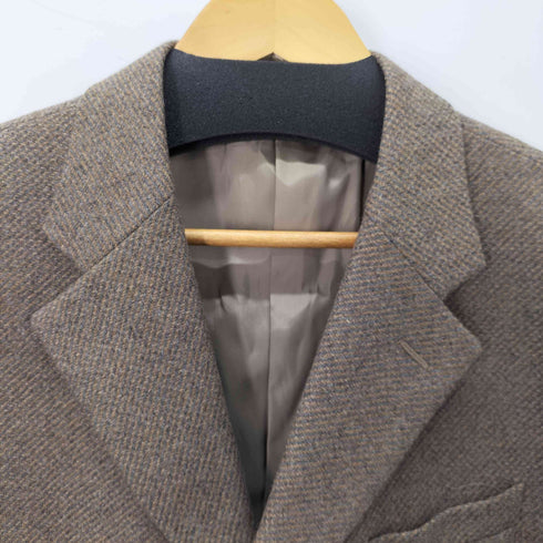 アルマーニコレツィオーニ ARMANI COLLEZIONI ウールキャメルシルク ツイード 3B テーラードジャケット メンズ EUR:52