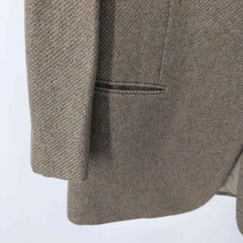 アルマーニコレツィオーニ ARMANI COLLEZIONI ウールキャメルシルク ツイード 3B テーラードジャケット メンズ EUR:52