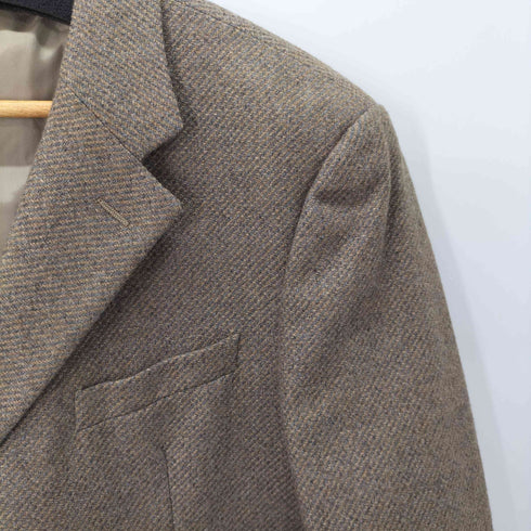 アルマーニコレツィオーニ ARMANI COLLEZIONI ウールキャメルシルク ツイード 3B テーラードジャケット メンズ EUR:52