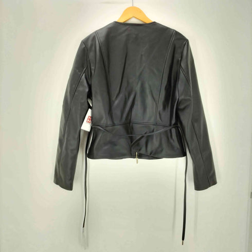ザラ ZARA フェイクレザー ベプラムジャケット レディース import:L