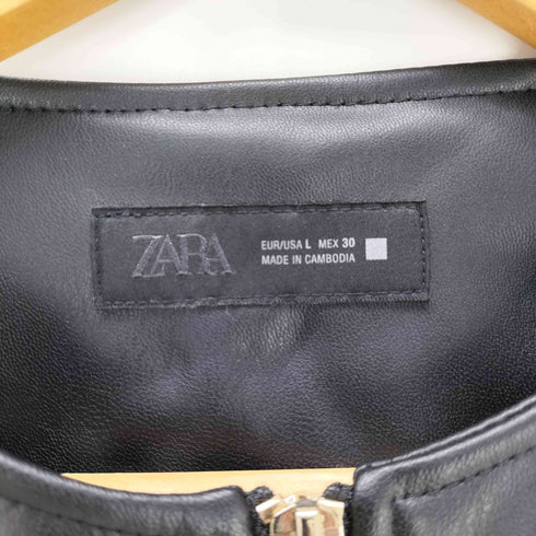 ザラ ZARA フェイクレザー ベプラムジャケット レディース import:L